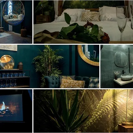 Apartament L'Evasion Romantique En Amazonie, Spa, 5 Min Centre Ville, Ecran Cinema, Day Use, Lit Baldaquin Évreux