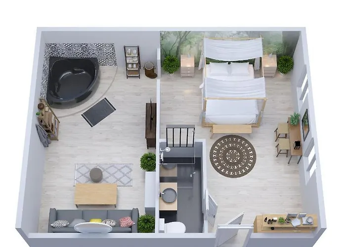 L'evasion Romantique En Amazonie, Spa, écran Cinéma, Day Use, Lit Baldaquin Appartement Évreux