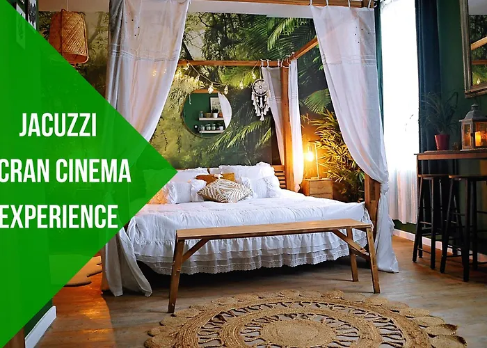 L'evasion Romantique En Amazonie, Spa, écran Cinéma, Day Use, Lit Baldaquin *